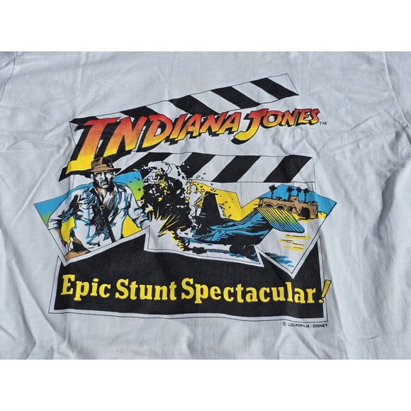 Vtg Indiana Jones Epic Stunt Spectacular Disney Shirt Size XL NOS Single Stitch - Picture 4 of 12